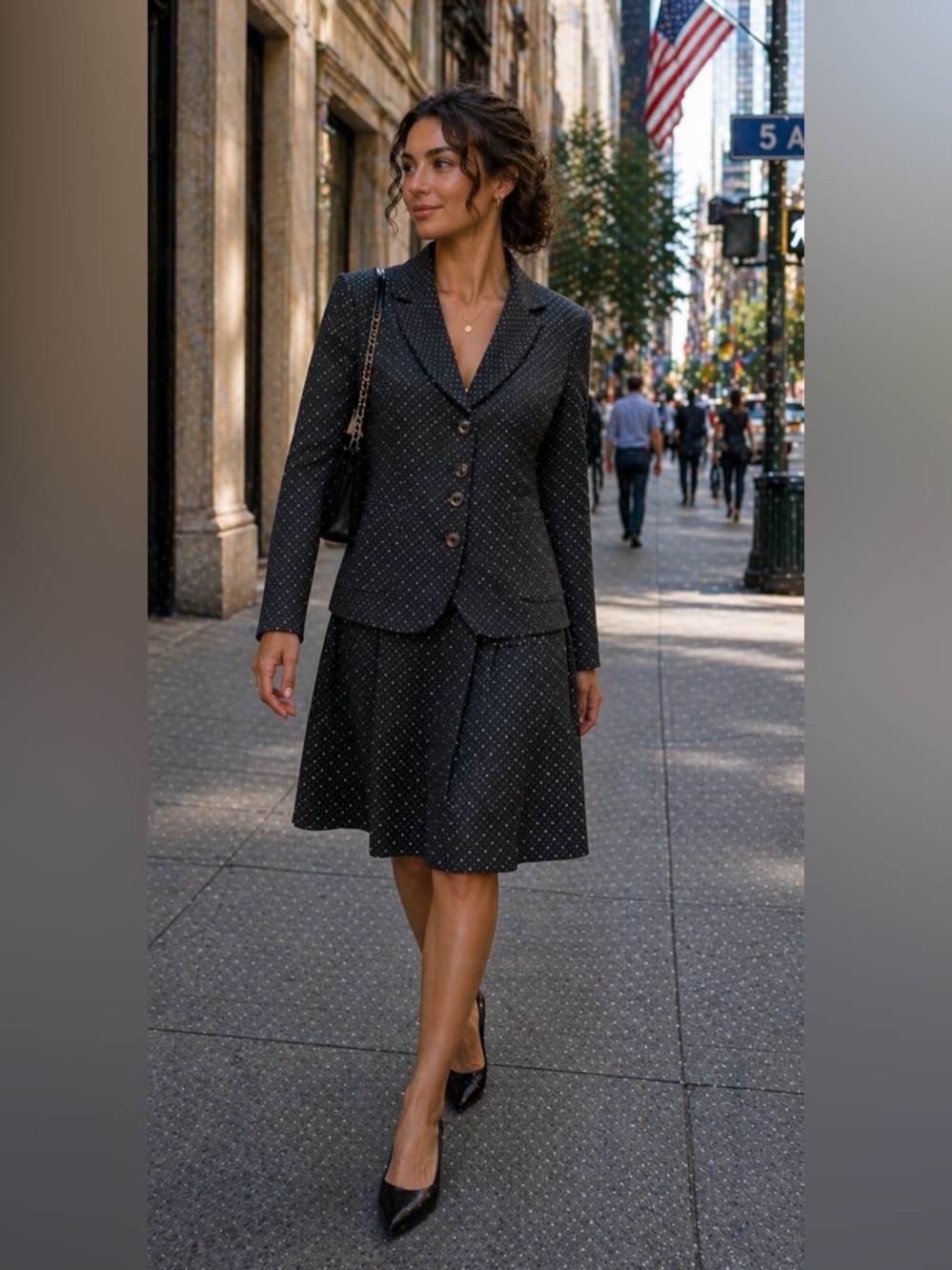 Jones New York Black Pindot Women’s Suit Jacket